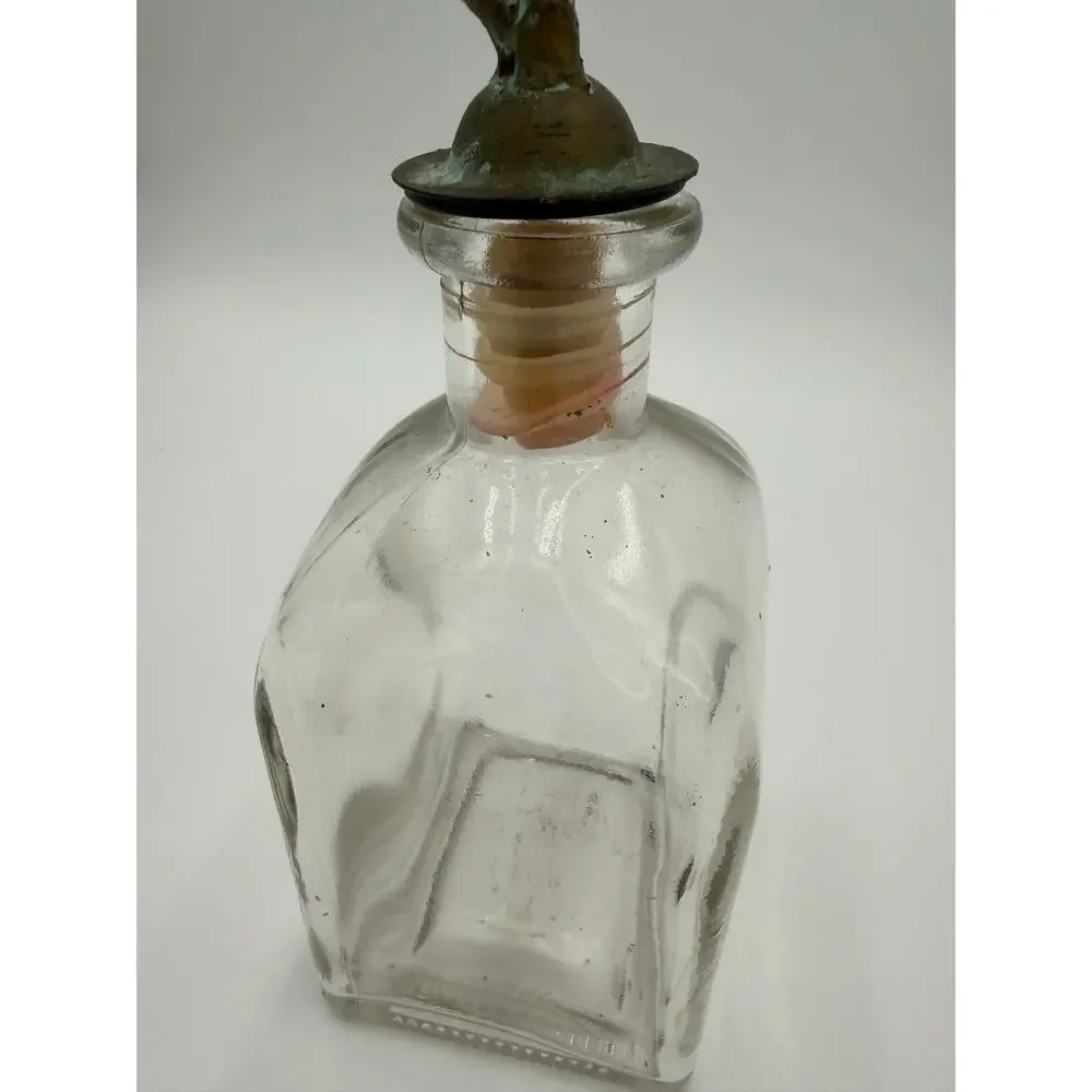 1970's Decorative Bottle with Brass Stopper